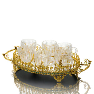 Khay 6 chén pha lê